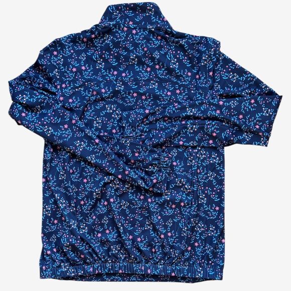 Puma Golf Ladies Micro Floral Cloudspun 1/4 Zip Pullover - Navy Sm - Picture 2 of 11